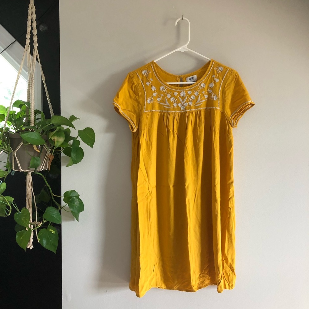 Embroidered Shift Dress